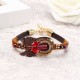 Bohemian Bracelet Luxury Gold Plated Leather Bangle Women Boho Jewelry Unique Gift