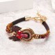 Bohemian Bracelet Luxury Gold Plated Leather Bangle Women Boho Jewelry Unique Gift