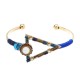 Bohemian Bracelet Punk Gold Plated Colorful Glass Bead Triangle Charm Bangle Boho Jewelry for Women