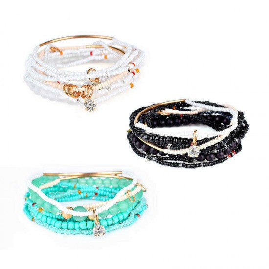 Bohemian Bracelet Rhinestone Beads Multilayer Bracelets for Women