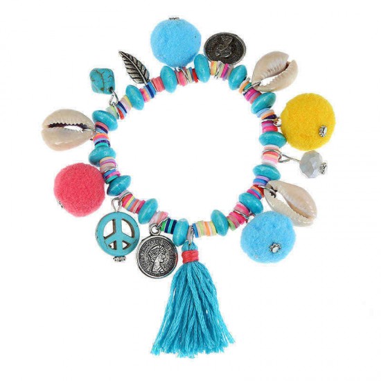 Bohemian Charm Bracelet Handmade Vintage Beads Tassels Bracelet Anklets Gift for Women