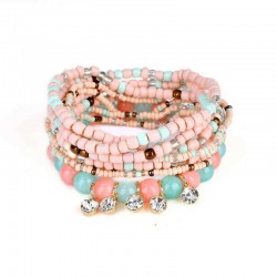 Bohemian Charming Bracelet Beads Rhinestone Multilayer Bracelets for Women