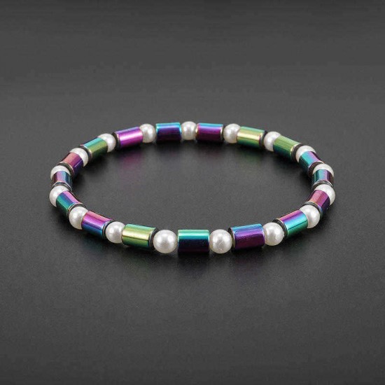 Bohemian Colorful Magnetic Beads Anklet Bracelets Fashion Summer Foot Healing Jewelry for Women