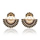 Bohemian Colorful Sector Drop Earrings Semicircle Rhinestone Piercing Ear Jacket Earring for Women