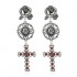 Bohemian Gold Plated Rose Flower Cross Gold Earring Drop Long Dangle Earrings for Women