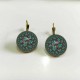 Bohemian Green Flower Earrings Round Shape Drop Earrings Retro French Earring For Women