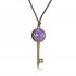 Bohemian Gypsophila Metal Key Pendant Necklace Vintage delicacy Gift for Women