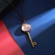 Bohemian Gypsophila Metal Key Pendant Necklace Vintage delicacy Gift for Women