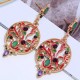 Bohemian Hallow Earrings Rhinestone Retro Style Ear Drop Alloy Earring For Women