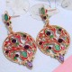 Bohemian Hallow Earrings Rhinestone Retro Style Ear Drop Alloy Earring For Women