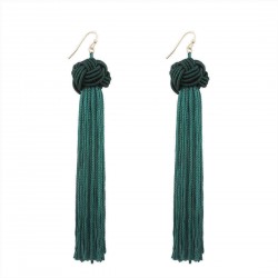 Bohemian Hand-woven Braided Rope Knot Long Tassel Earrings Ethnic Jewelry for Women