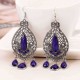 Bohemian Hollow Ear Drop Earring Elegant Leaf Rhinestone Tassels Earrings Ethnic Jeweley for Women