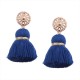 Bohemian Hollow Sun Stud Weaving Tassels Long Dangle Retro Earrings Ear Drop for Women