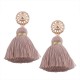 Bohemian Hollow Sun Stud Weaving Tassels Long Dangle Retro Earrings Ear Drop for Women