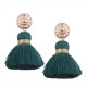 Bohemian Hollow Sun Stud Weaving Tassels Long Dangle Retro Earrings Ear Drop for Women