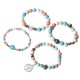 Bohemian Hollow Tree of Life Elastic Beads Multilayer Bangle Bracelet Gift for Women