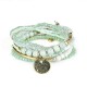 Bohemian Love Print Coin Pendant Beads Multilayer Adjustable Bracelet for Women Clothing Accessories