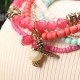 Bohemian Pine Cone Leaf Pendant Beads Multilayer Bracelet Jewelry for Women