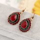 Bohemian Red Crystal Earrings Retro Water Drop Ear Drop Rhinestone Earring For Women