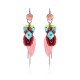 Bohemian Retro 14K Gold Plated Earrings Luxury Platinum Tassel Pendant Feather Ear Drop for Women