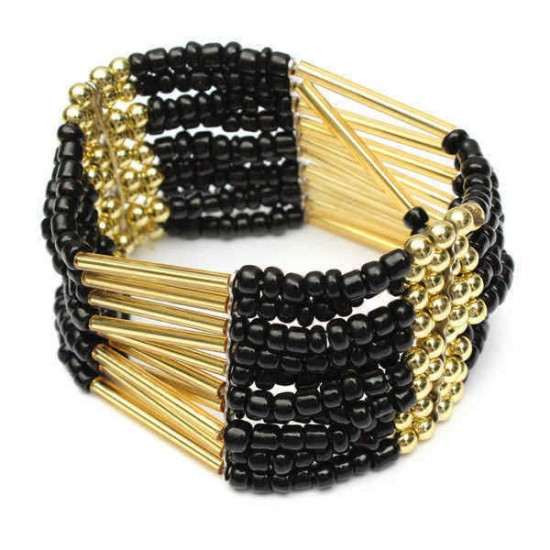 Bohemian Retro Colorful Multilayer Beaded Bracelet Bangle For Women