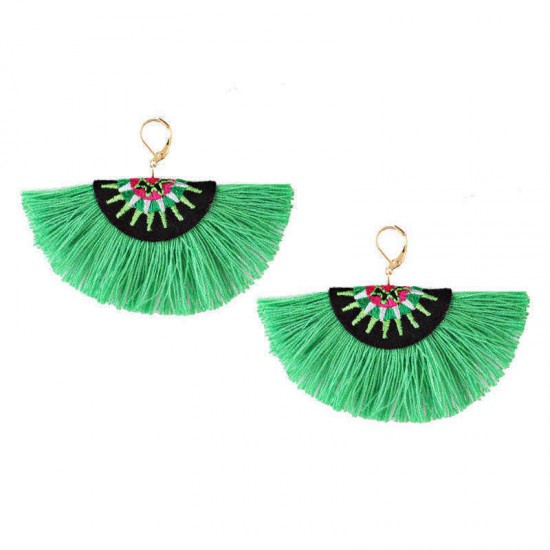 Bohemian Retro Semicircle Tassel Pendant Dangle Women Earrings Gift