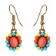 Bohemian Rhinestone Bib Necklace Multicolor Flower Earrings Geometric Beads for Women