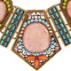 Bohemian Rhinestone Bib Necklace Multicolor Flower Earrings Geometric Beads for Women