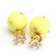 Candy Color Double Side Ball Crystal Crown Stud Earrings For Women