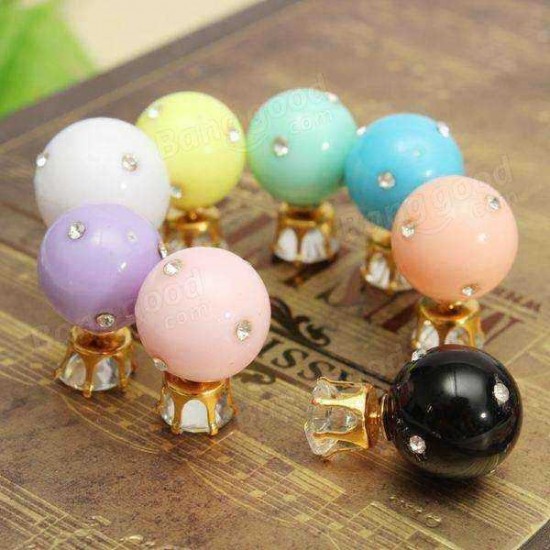 Candy Color Double Side Ball Crystal Crown Stud Earrings For Women