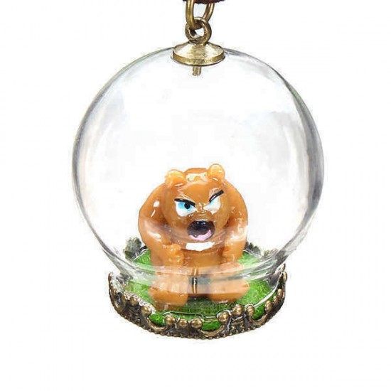 Cartoon Glass Ball Bead Pendant Sweater Necklace Long Chain