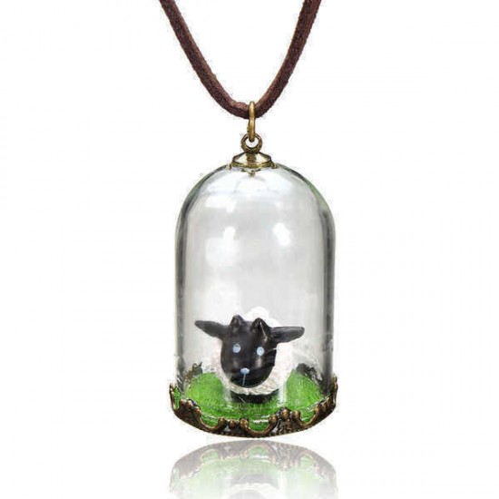 Cartoon Glass Ball Bead Pendant Sweater Necklace Long Chain