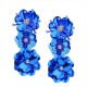 Casual Women's Crystal Hand-made Sequins Three-dimensional Flowers Beaded Long Earrings