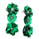 Casual Women's Crystal Hand-made Sequins Three-dimensional Flowers Beaded Long Earrings