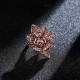 Champagne Gold Zircon Lifelike Flower Elegant Accessories Ring Rose Gold Rhinestone Ring