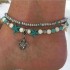 Conch Beads Yoga Anklet Beach Turtle Pendant Moon Heart Pearl Crystal Beads