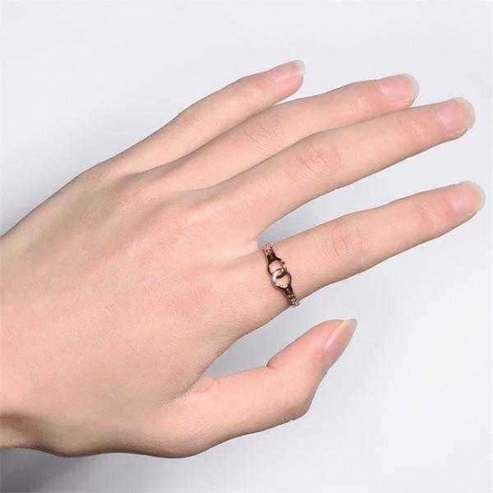 Creative Handcuffs Linkded Rose Gold Finger Ring Simple Womens Rings Casual Clothing Accessories