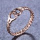 Creative Handcuffs Linkded Rose Gold Finger Ring Simple Womens Rings Casual Clothing Accessories