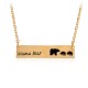 Creative Letters Engraved Mama Bear Pendant Necklace Cute Family Clavicle Necklaces for Women