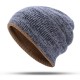 Double-Sided Wearing Double-Layer Knit Hat Winter Warm Ear Protector Beanie Cap