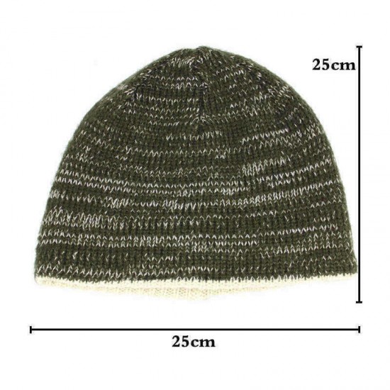 Double-Sided Wearing Double-Layer Knit Hat Winter Warm Ear Protector Beanie Cap