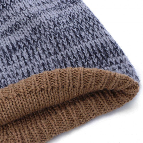 Double-Sided Wearing Double-Layer Knit Hat Winter Warm Ear Protector Beanie Cap