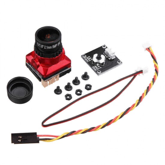 Eachine Bat 19S 1/1.8" Starlight CCD 800TVL 2.1mm/2.3mm 16:9/4:3 PAL/NTSC Switchable OSD FPV Camera Red/Black for RC Drone