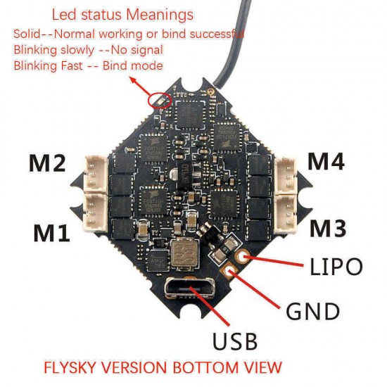 Eachine Crazybee F4 PRO V3.0 Flight Controller Blheli_S 10A 2-4S Brushless ESC compatible Frsky/ Flysky Receiver for Cinecan 4K Racing Drone