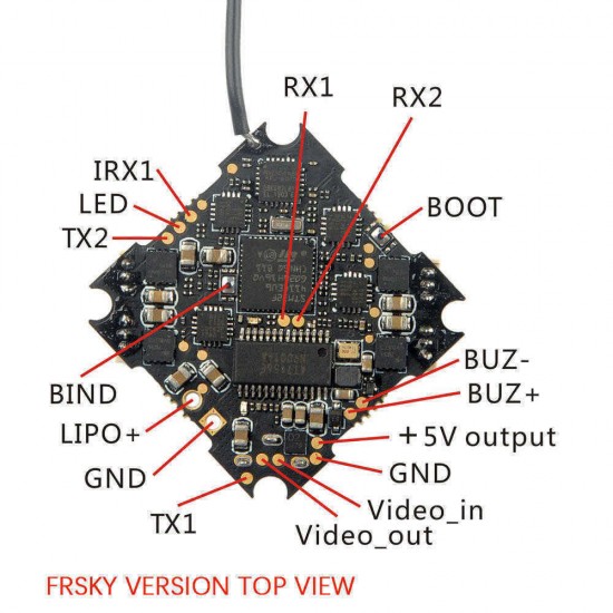 Eachine Crazybee F4 PRO V3.0 Flight Controller Blheli_S 10A 2-4S Brushless ESC compatible Frsky/ Flysky Receiver for Cinecan 4K Racing Drone