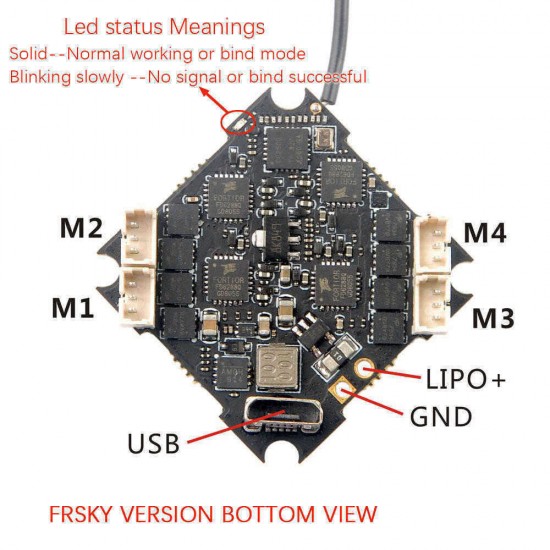 Eachine Crazybee F4 PRO V3.0 Flight Controller Blheli_S 10A 2-4S Brushless ESC compatible Frsky/ Flysky Receiver for Cinecan 4K Racing Drone