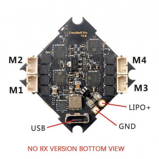 Eachine Crazybee F4 PRO V3.0 Flight Controller Blheli_S 10A 2-4S Brushless ESC compatible Frsky/ Flysky Receiver for Cinecan 4K Racing Drone