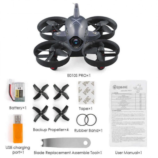 Eachine E010S PRO 65mm 5.8G 40CH 800TVL Camera F3 Built-in OSD High Hold Mode RC Drone Quadcopter