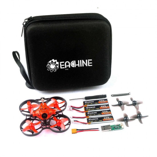 Eachine TRASHCAN 75mm Crazybee F4 PRO OSD 2S Whoop FPV Racing Drone Caddx Eos2 Adjustable Camera 25/200mW VTX