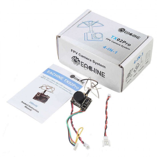 Eachine TX02Pro TX02 PRO with Smartaudio AIO 5.8G 40CH 200mW VTX 700TVL 1/4 Cmos FPV Camera NTSC